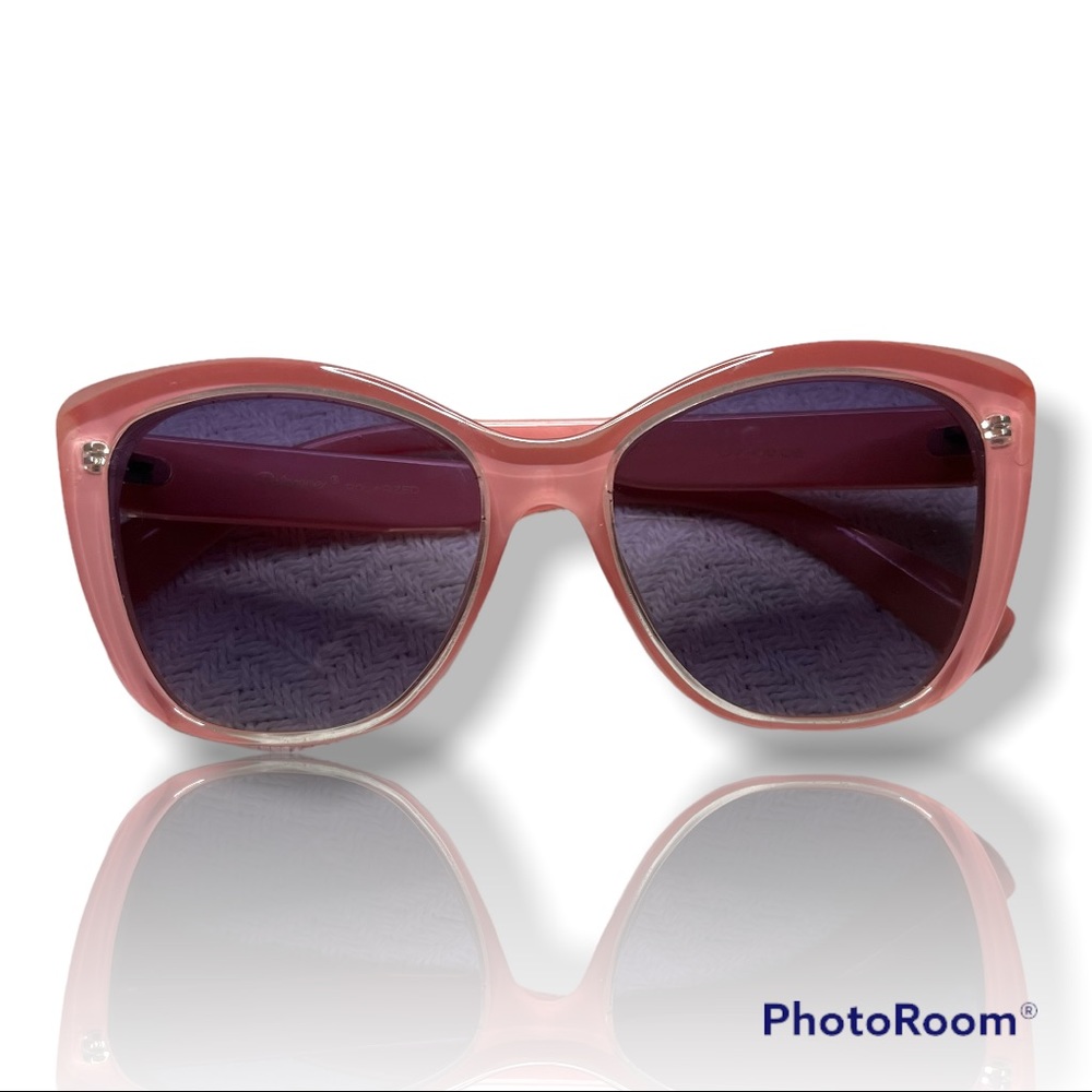 Pink framed polarized sunglasses